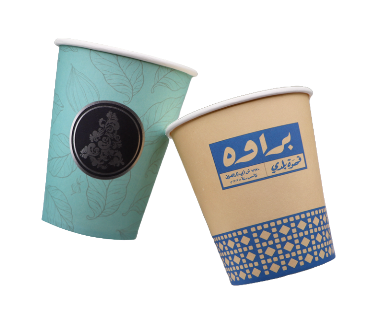 Custom printed single wall paper cup for coffee shops