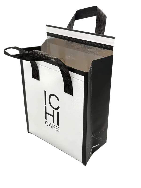Custom printed insulated to-go bag for cafés