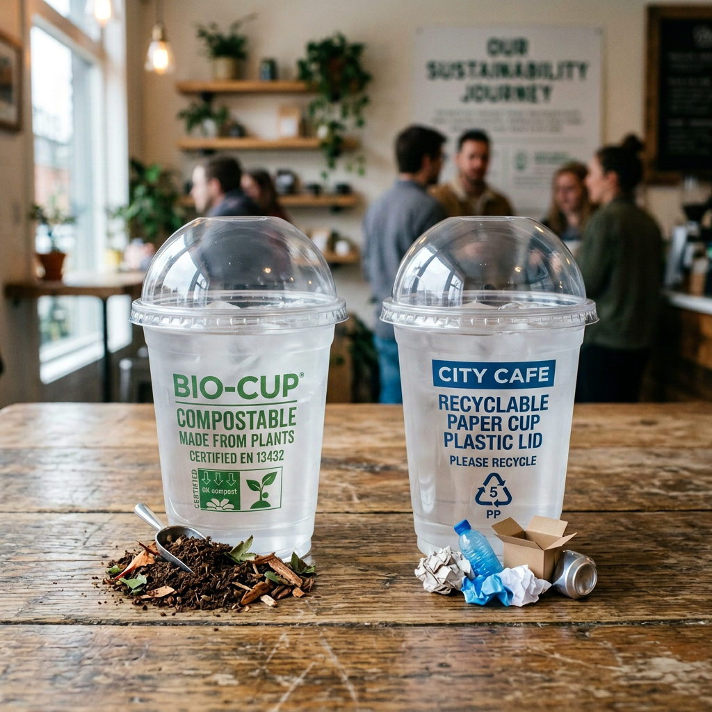 Compostable vs. Recyclable Cups: Which One Is Actually Right for Your Shop?